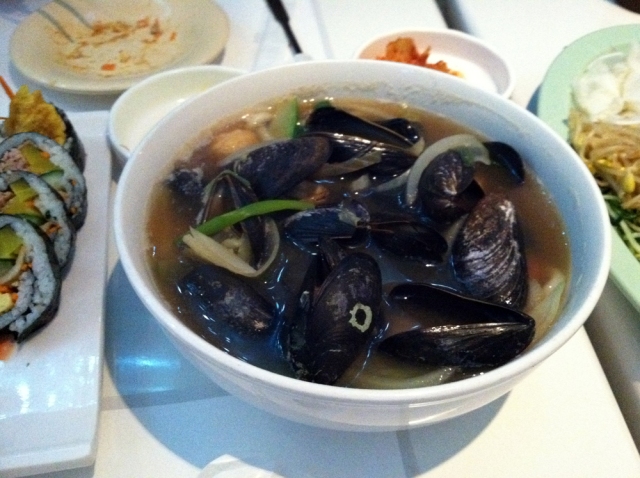 Udon with Mussel Soup at Totowah Bar & Restaurant - Fort Lee, NJ - Dec 28, 2011